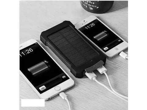 Powerbank med Solceller - 4000 mAh - Svart